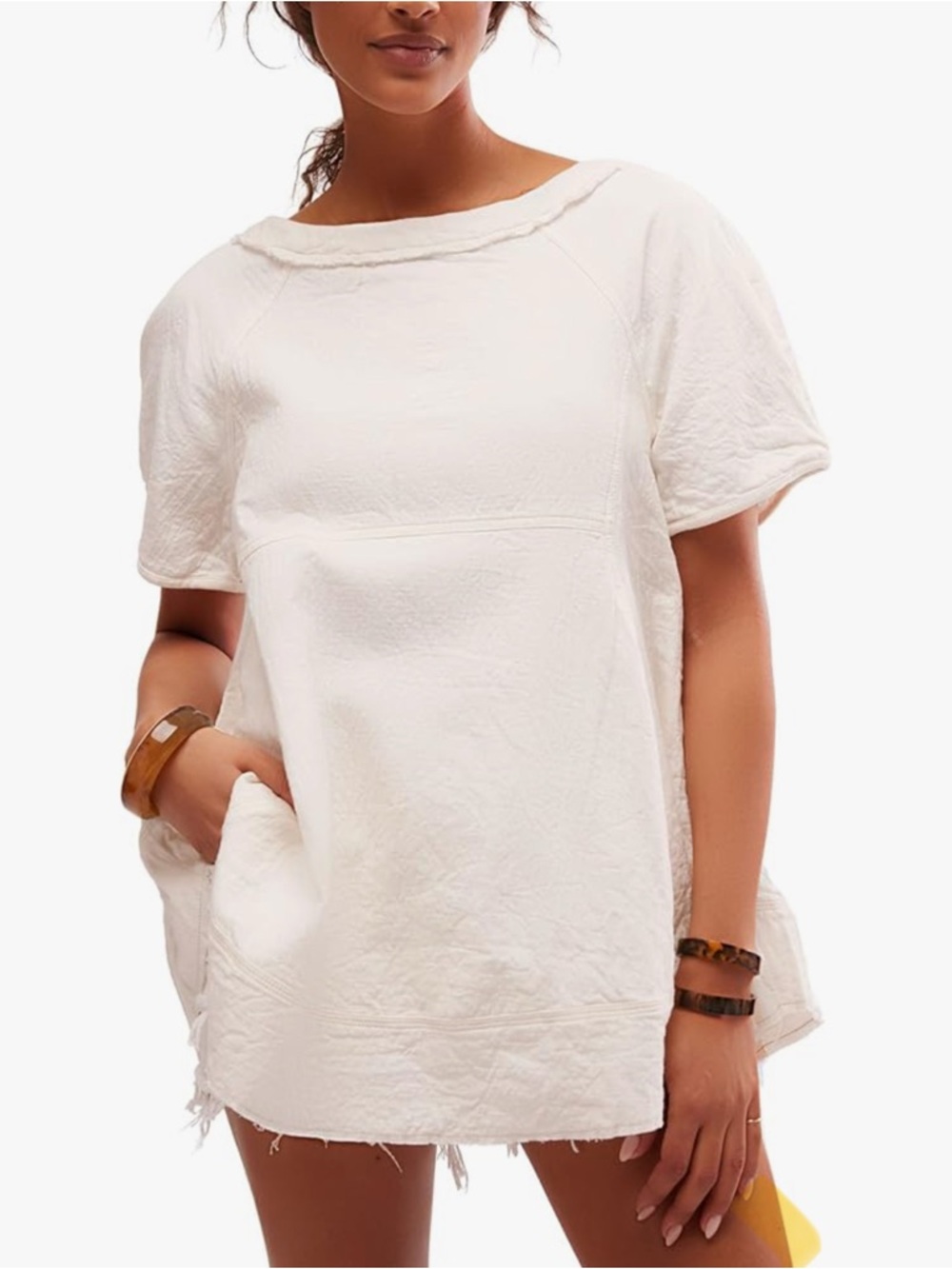 White Free People Sunset City Top
